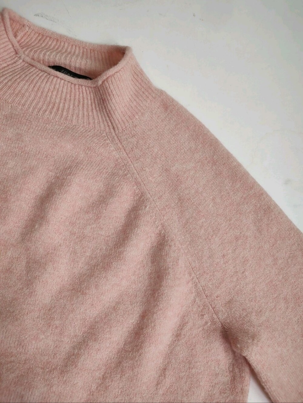 J Crew Roll Mock Neck Sweater Pullover Knit Pink Merino Wool Alpaca S Super Soft - Picture 6 of 16